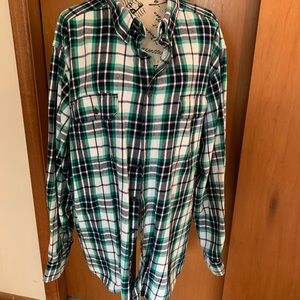 Faded Glory green Plaid Flannel Shirt. 3XL